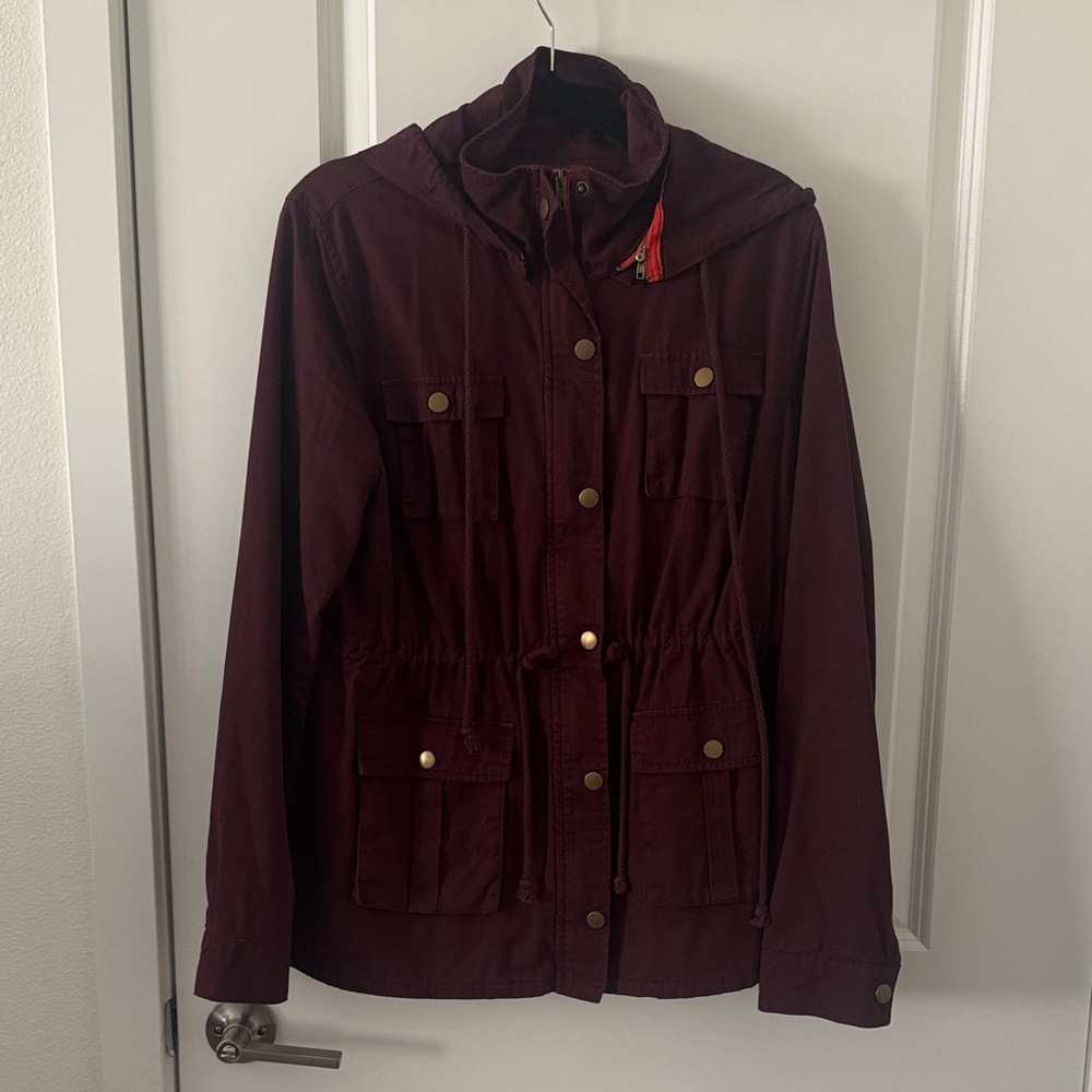Market & Spruce Deep Burgundy Utility Jacket